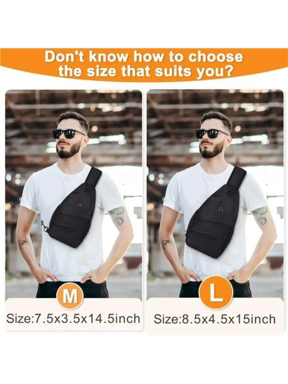 Waterproof Crossbody Bag for Men Women Travel Hiking Chest Sling Bag